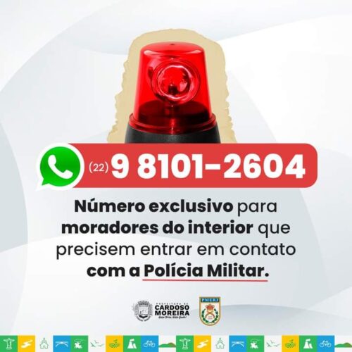 Moradores do interior de Cardoso Moreira passam a ter contato direto com a PM via WhatsApp