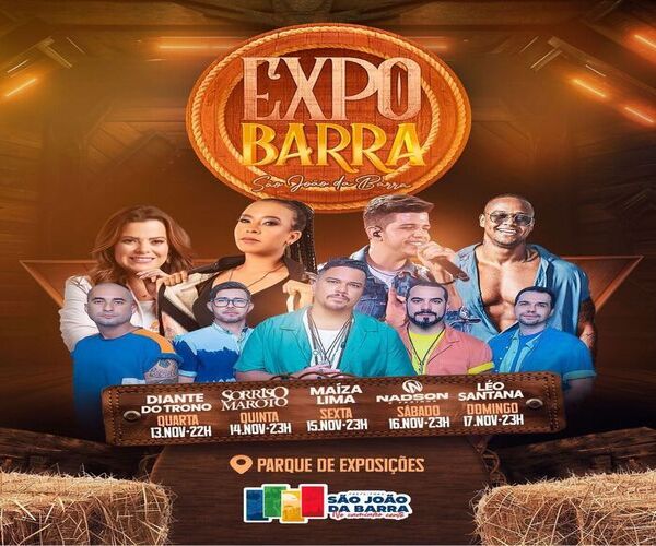 São João da Barra divulga programação de shows da ExpoBarra 2024