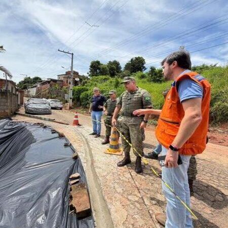 Marinha realiza visita técnica em Porciúncula para avaliação dos impactos das fortes chuvas