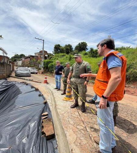 Marinha realiza visita técnica em Porciúncula para avaliação dos impactos das fortes chuvas