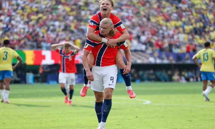 Erling Haaland despacha o Brasil