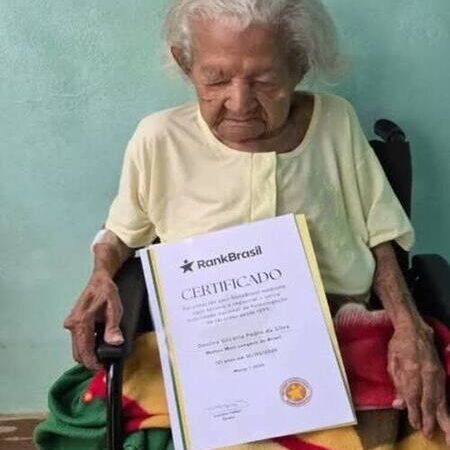 121 anos: idosa de Itaperuna reconhecida como a mulher mais velha do Brasil
