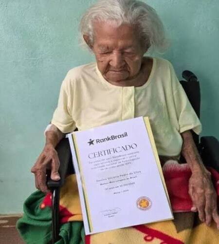 121 anos: idosa de Itaperuna reconhecida como a mulher mais velha do Brasil